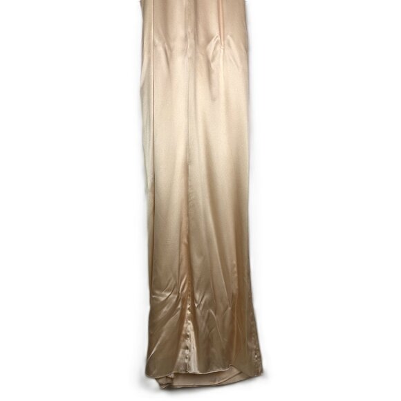 NWT Nicholas Silvina Waist Cutout Satin‎ Silk Gown Ricotta Nude Neutral Size 6 - Picture 6 of 10